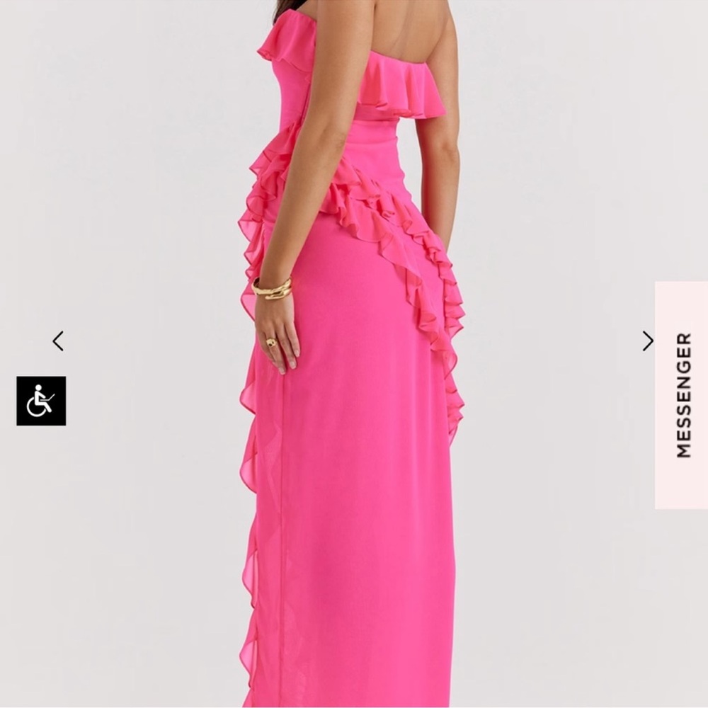 SARINA FUCHSIA RUFFLE MAXI DRESS - Picture 4 of 7